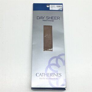 Catherines Pantyhose Day Sheer Hosiery Ribbed Panty Taupe Plus Size D